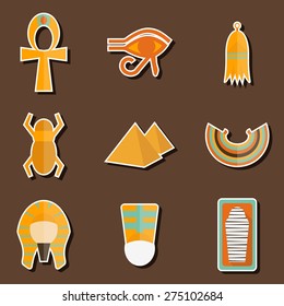 Set of stickers on ancient Egypt theme for your design