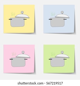 A set of stickers with pictures. The message on the sticker.