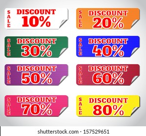 Set of stickers premium design with numbers