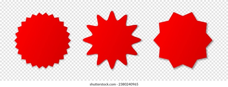 A set of stickers with a price, sale on a white background. Discount stickers, advertising badge, trade label. Vector illustration.