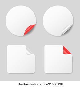 Set of stickers, realistic mockups