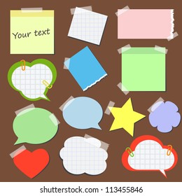 Set of stickers and  reminders in different styles