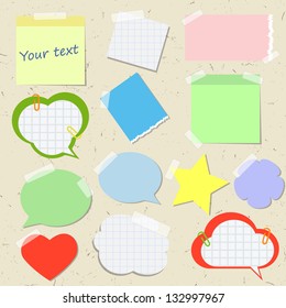 Set of stickers and reminders in different styles