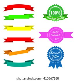 Set stickers and ribbons for design