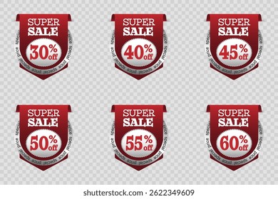 Set of stickers, sale and discounts, and labels.