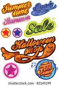 set of stickers for sales. Old style. Vector