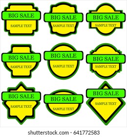 set of stickers sales template on white background vector illustration