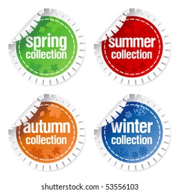 Set of stickers for seasonal collection