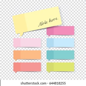 Set of stickers with shadow isolated on a transparent background. Vector.