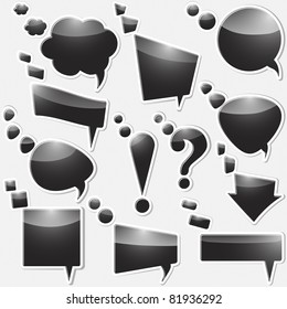 Set of stickers from speech bubbles and an arrow. vector. 10EPS.