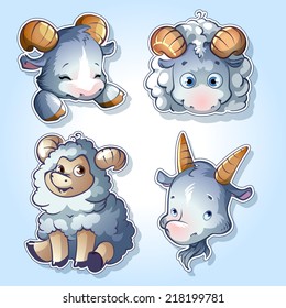 Set of stickers symbol 2015