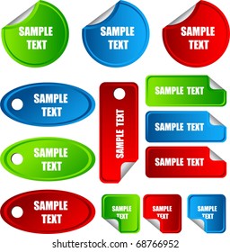 set of stickers or tags