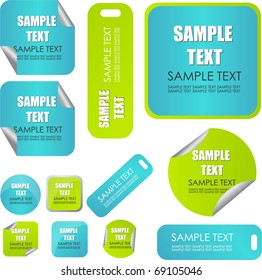 set of stickers or tags