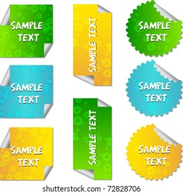 set of stickers or tags