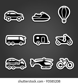 Set stickers transport icons