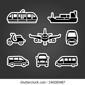 Set of stickers, transport signs, vector illustration