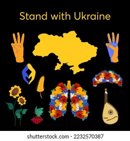 Set of stickers of Ukraine