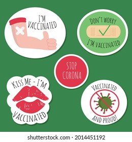 Set of stickers for vaccination