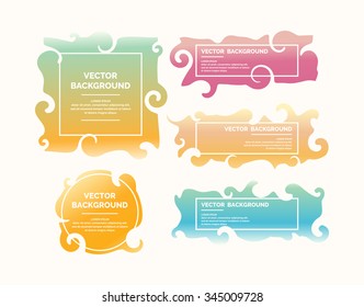 Set. Stickers. Vector backgrounds. Backgrounds for design, website, infographic, poster, card, advertising.