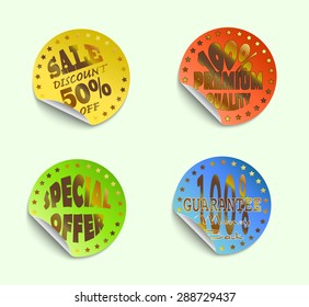 set of  stickers, vector illustration