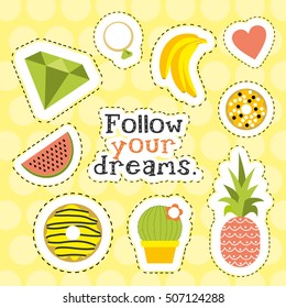 Set of stickers. Vector illustration
