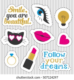 Set of stickers. Vector illustration