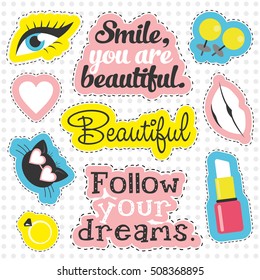 Set of stickers. Vector illustration