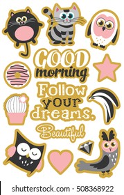Set of stickers. Vector illustration