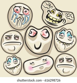 Set of stickers in vintage style with internet memes for everyday expressions in social media, chat, messages, mobile and web apps, internet communication and printed material.