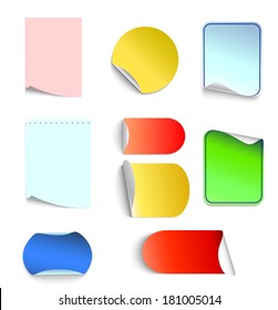 set of sticky  labels, vector illustration