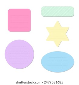 Set of sticky note isolate on white background.Vector graphic illustration.