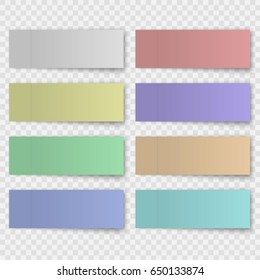 Set of sticky note or Office paper sheet isolated on transparent background.
