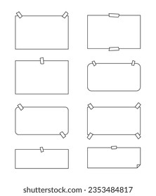 set of sticky note and paper sheets in outline background.