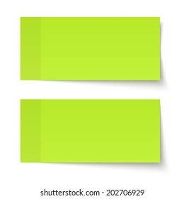 Set of sticky notes green
