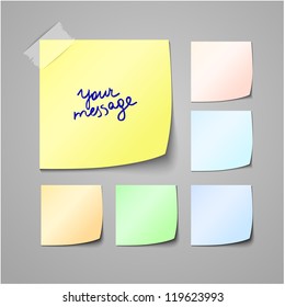 Set of sticky notes. Isolated vector.