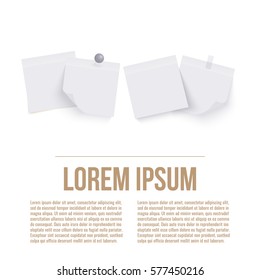 Set of sticky notes. Paper. Vector.