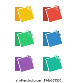 set of sticky notes , Sticky vector notes set pack colourfull for reminder notes