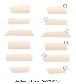 conjunto de papel adesivo etiqueta, vetor, conjunto, adesivo, isolado, adesivo, correio, mensagem, escritório, lista, vazio, branco, memorando, folha, aviso, quadro, lembrar, lembrete, bloco de notas, banner, pau