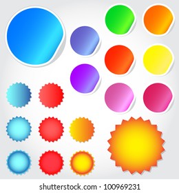 Set of sticky web  icons