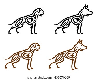 Set of stilyzed dogs.