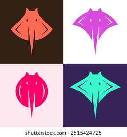 Conjunto de logotipo Stingray. Design de ícones. Elementos do modelo