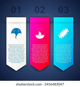 Set Stingray, Haifischflossensuppe und Seegurke. In: Business Infographic Vorlage. Vektorgrafik