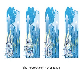 Set of stock banners