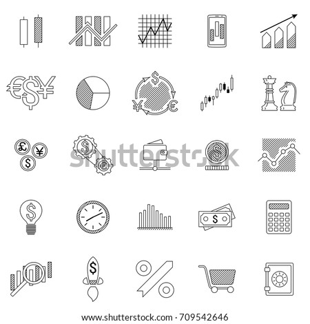 Set Stock Forex Icons Finance Exchange Stock Vector Royalty Free - 