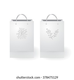 set of stock vector isolated paper shopping bag on the white background 