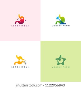 Set of Stomach Logo designs concept, Star Stomach logo designs vector