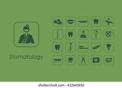 Set of stomatology simple icons