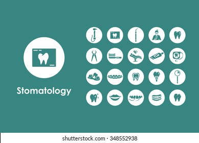 It is a set of stomatology simple web icons