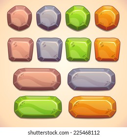 Set of stone buttons for game or web design