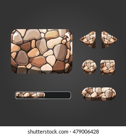 Set of stone different buttons